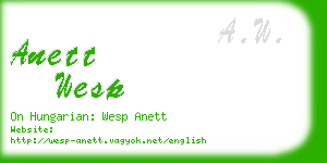 anett wesp business card